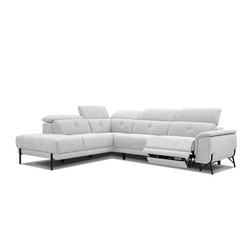 5-Sitzer Ecksofa mit Relaxfunktion in Stoff, hellbeige