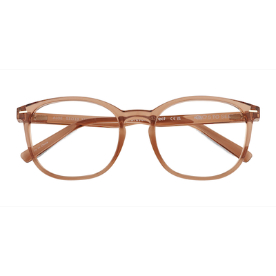 Unisex s round Clear Brown Plastic Prescription eyeglasses - Eyebuydirect s Aloe