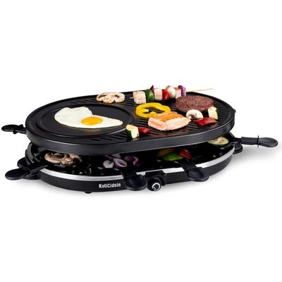 Raclette-Grill, 1200 w Raclette-Grill, bis zu 8 Personen, Antihaftbeschichtung, abnehmbare Platte