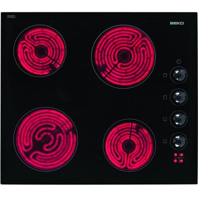 Beko - 58cm 4-brenner 5800w glaskeramik-kochfeld schwarz hic64100 Image