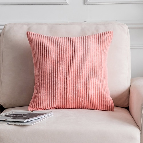 nordischer einfarbiger Cord-Kissenbezug fürs Büro, weiches Kissen ohne Kern, Heim-Wohnzimmer-Sofa-Dekor, grün, orange, rosa, blau Image