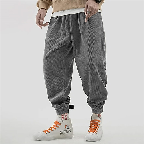 Herren Jogginghose Hose Anzughose Cordhose Tasche Einfach Komfort Atmungsaktiv Lässig Täglich Ferien Sport Mode Blau Marineblau Image