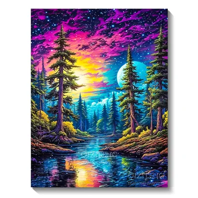 5D Diamond Art Painting Aurora Landscape Mosaic Embroidery Cross Stitch Kit Full Round Rhinestone