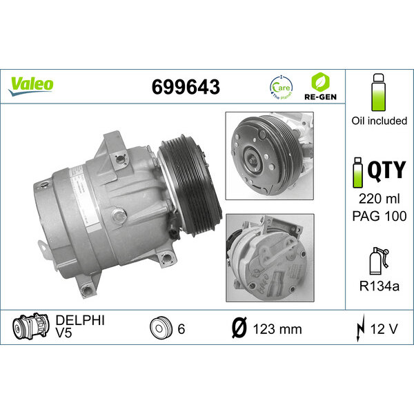 Compresseur De Climatisation Valeo 699643