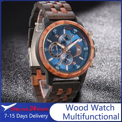 Wooden Watches for Men Fashion Anniversary Wedding Day Gift For Husband Personalized Engraved Custom