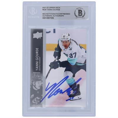 Yanni Gourde Seattle Kraken signierte 2021-22 Upper Deck Extended Series #628 Beckett Fanatics bezeugte authentifizierte Karte Image