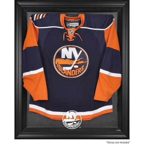 Vitrine mit schwarzem Trikotrahmen der New York Islanders