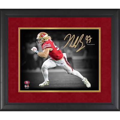 Nick Bosa San Francisco 49ers Faksimile Signatur gerahmt 11" x 14" Spotlight Foto Image