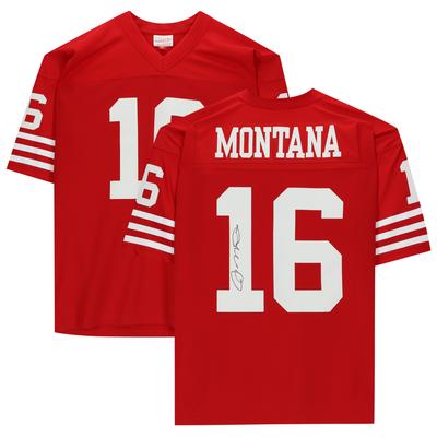 Joe Montana – Signiertes Mitchell & Ness-Trikot in Rot von den San Francisco 49ers Image