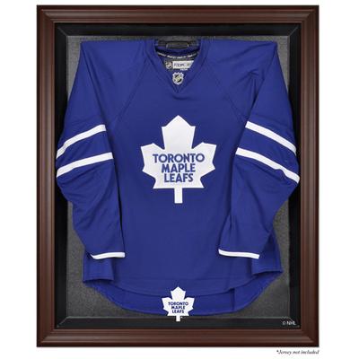 Vitrine mit Logo-Trikot der Toronto Maple Leafs (1970–2016), braun gerahmt Image