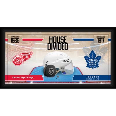 Detroit Red Wings vs. Toronto Maple Leafs, gerahmt, 25,4 x 50,8 cm, geteiltes Haus-Hockey-Collage Image