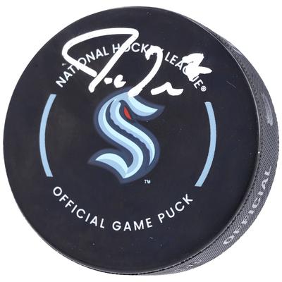 Jordan Eberle Seattle Kraken Autogramm-Team-Logo Offizieller Spielpuck Image