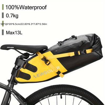 TEMU Newboler 3~13l Bicycle Bag, Waterproof Bike Seat Bag, Folding Mtb Road Bike Seat Bag Image