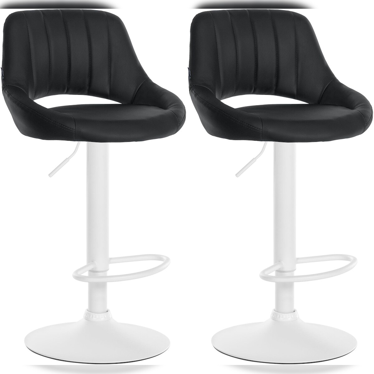 CLP 2er Set Barhocker Milet Kunstleder schwarz/Metall matt weiss Image