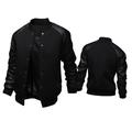 Per uomo Giubbotto bomber Giacca di transizione Giacca College Allenamento Vacanza Maniche in pelle Primavera Autunno Tinta unica Essenziale Regolare Nero Bianco Grigio chiaro Grigio scuro Giacca