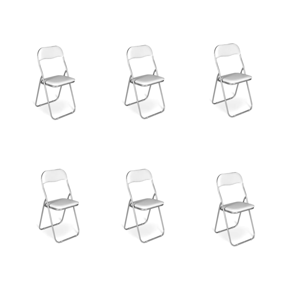 Lot de 6 chaises pliante en fer blanc 43x47 cm