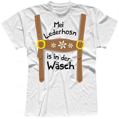 Bier T-Shirt-Ärmel Lederhosen Bedruckt Klassisch Streetstyle Für Unisex Erwachsene Karneval Oktoberfestbier Heißprägen Party Casual Image