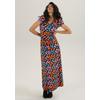 Maxikleid ANISTON SELECTED, Damen, Gr. 40, N-Gr, bunt (schwarz, rot, orange, blau, rauchblau, lila), Single Jersey, Obermaterial: 95% Viskose, 5% Elasthan, bedruckt, geblümt, feminin, figurbetont lang, Rundhals, Kurzarm, Kleider, mit figurbetonenden...