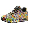 Sneaker SKECHERS "UNO-INFINITE DRIP JEN STARK", Damen, Gr. 37, bunt (mehrfarbig), Lederimitat, kontrastfarbene Details, modisch, Schuhe Sneaker, Freizeitschuh, Halbschuh, Schnürschuh mit Luftkissen-Dämpfung