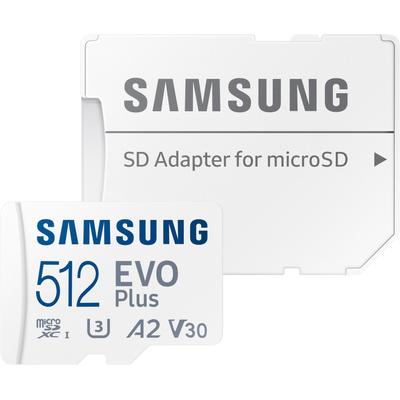 SAMSUNG Speicherkarte "EVO Plus (2024) inkl. SD-Adapter", weiß, 512 GB, Speicherkarten
