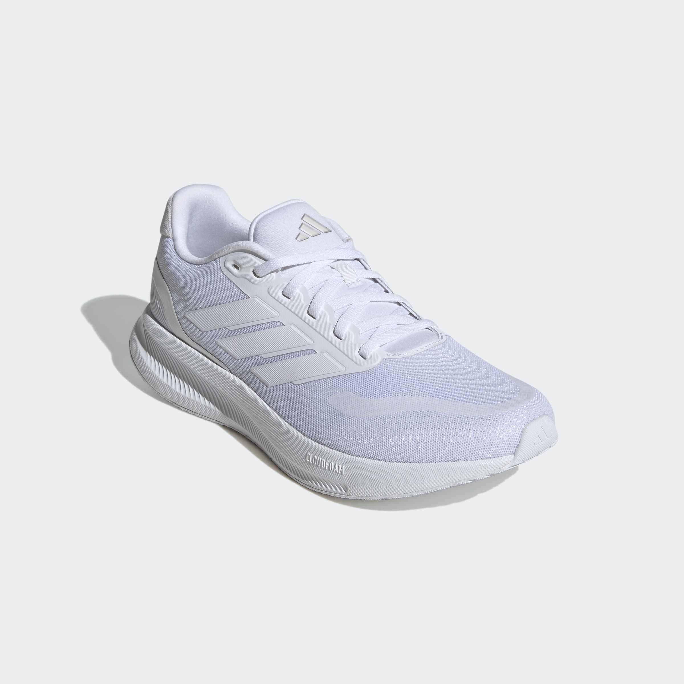 Laufschuh ADIDAS PERFORMANCE "RUNFALCON 5", Herren, Gr. 44,5, weiß (cloud weiß, cloud weiß, cloud weiß), Synthetik, Textil, Schuhe Laufschuh