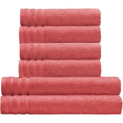 Handtuch Set KLEINE WOLKE "Royal", rot (marsala), 6 St., 6er Set (4x 50/100cm + 2x 70/140cm), Frottier, Frottier, Baumwo