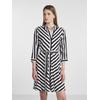 Hemdblusenkleid Y.A.S "YASSAVANNA 3/4 SHORT SHIRT DRESS S. NOOS", Damen, Gr. M (38), N-Gr, weiß (star weiß stripes:with schwarz stripes), Web, Obermaterial: 100% Viskose, gestreift, modisch, V-Ausschnitt, 3/4-Ärmel, Kleider, Sommerkleid