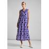 Maxikleid STREET ONE, Damen, Gr. 42, EURO-Größen, blau (violet blau), Web, Stoff, Oberstoff: 100% Baumwolle; Unterstoff: 100% Viskose, bedruckt, casual, normal lang, Rundhals, ohne Ärmel abgesteppt, Kleider, im Tunika-Style