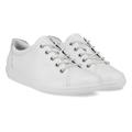 Sneaker ECCO "Soft 2.0", Damen, Gr. 42, silber (weiß, silberfarben), Leder, sportlich, Schuhe, Freizeitschuh, Halbschuh, Schnürschuh mit Retro-Shilouette