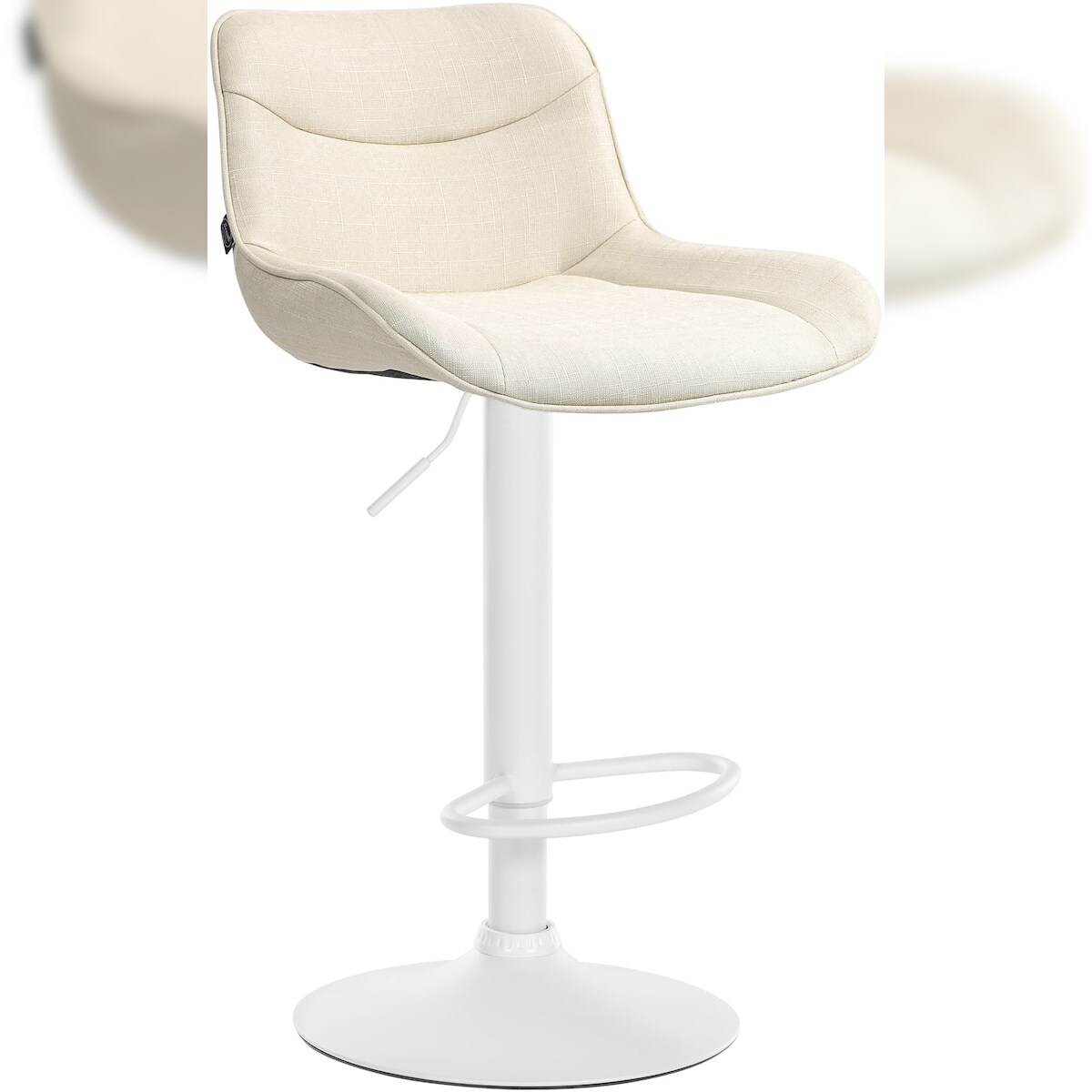 CLP Barhocker Vonore Stoff creme/weiß Image