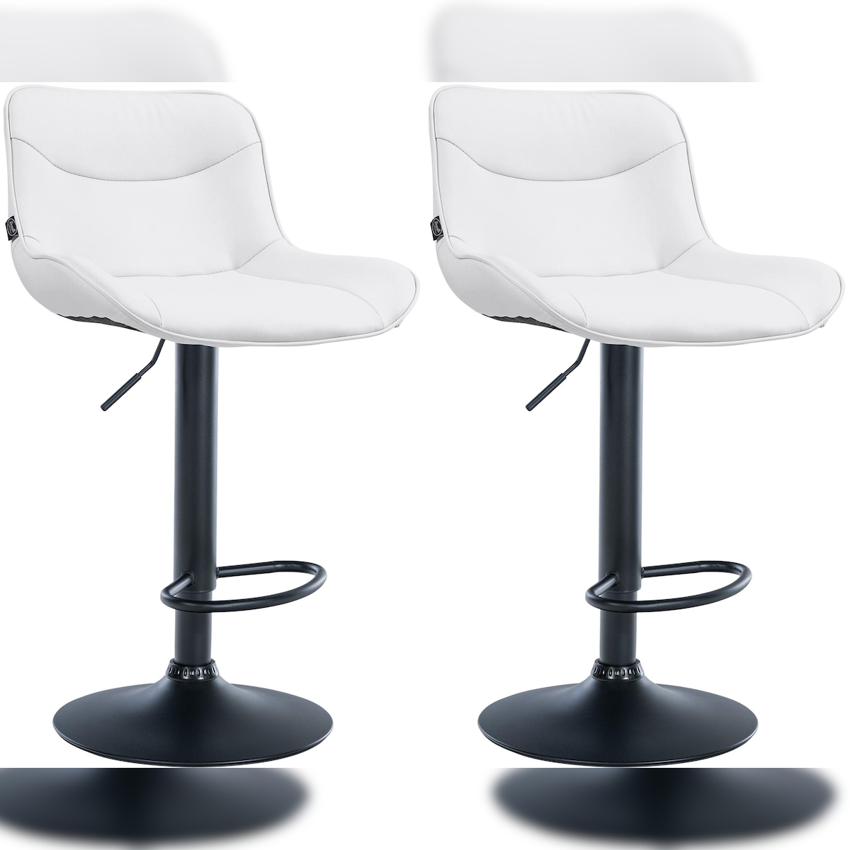 CLP 2er Set Barhocker Vonore Kunstleder weiß/schwarz Image