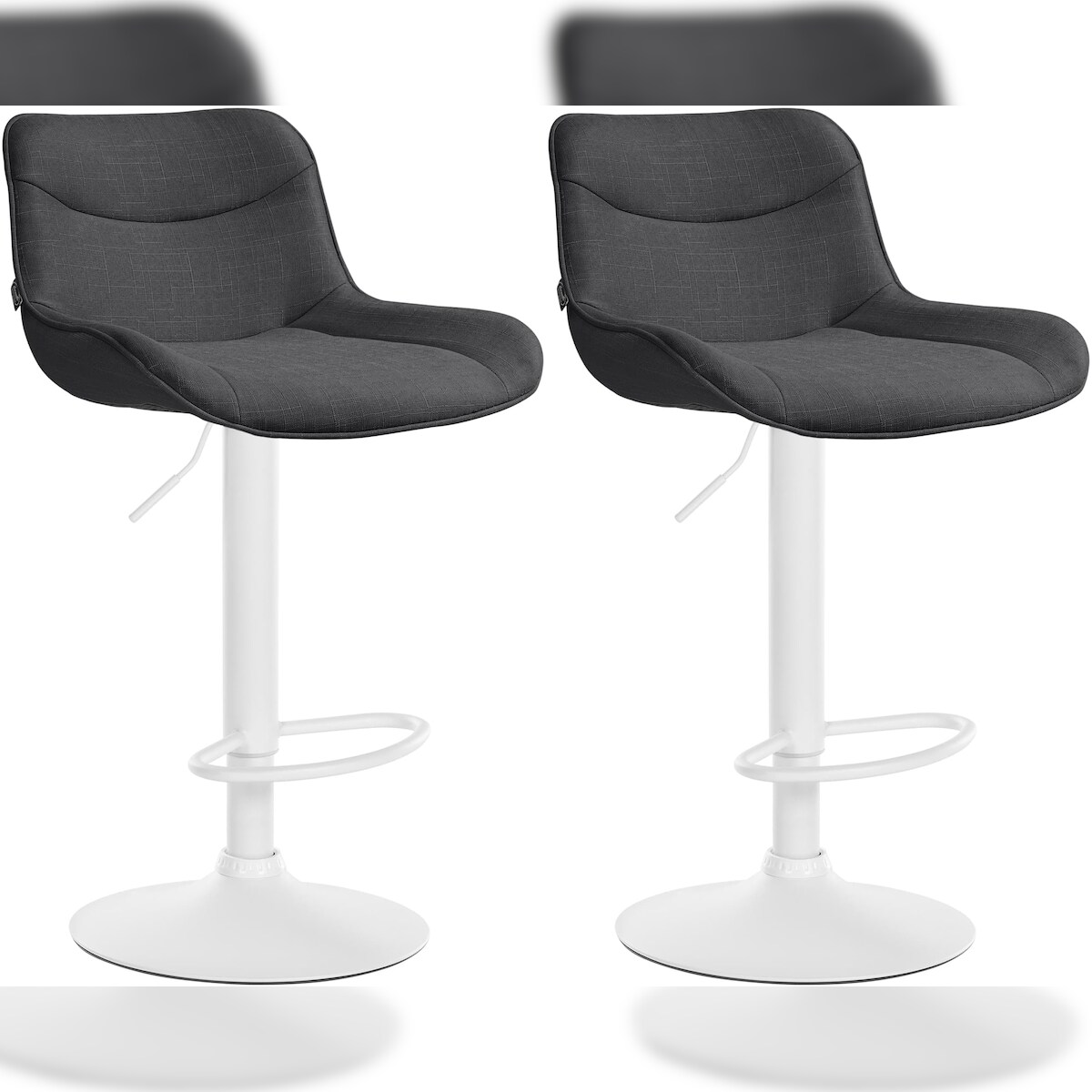 CLP 2er Set Barhocker Vonore Stoff dunkelgrau/weiß Image
