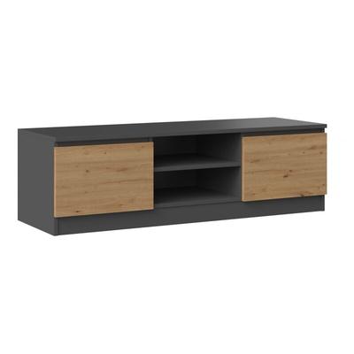 Cdf TV-Schrank 120 Farbe: Anthrazit - Eiche Artisan Moderner Fernsehtisch Ablagen für Image