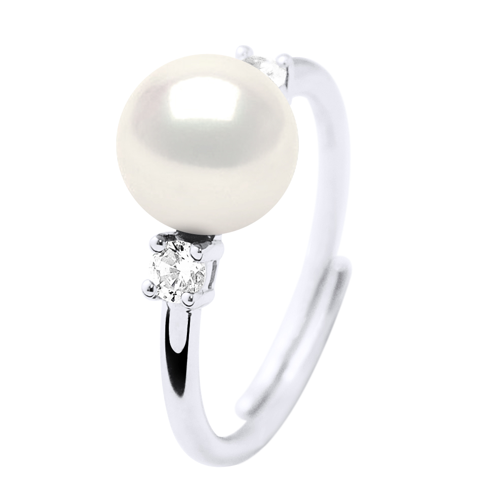 Ringschmuck - Echte Süßwasser-Zuchtperle, rund 7-8 mm Image
