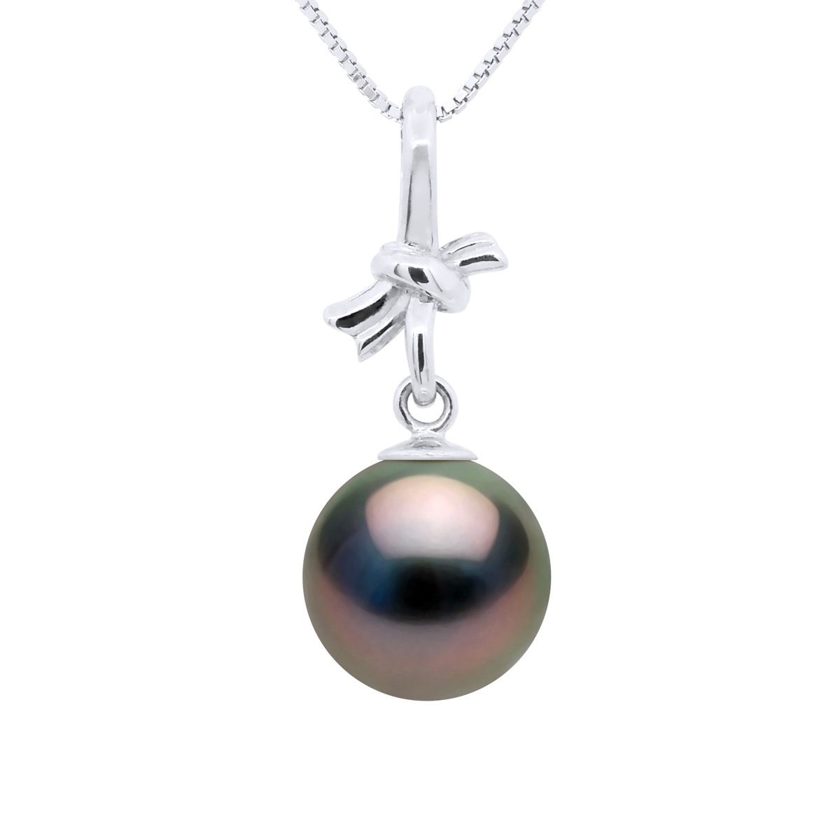 Anhänger KNOT - Weißgold - Echte Tahiti-Zuchtperle rund 9-10 mm Image