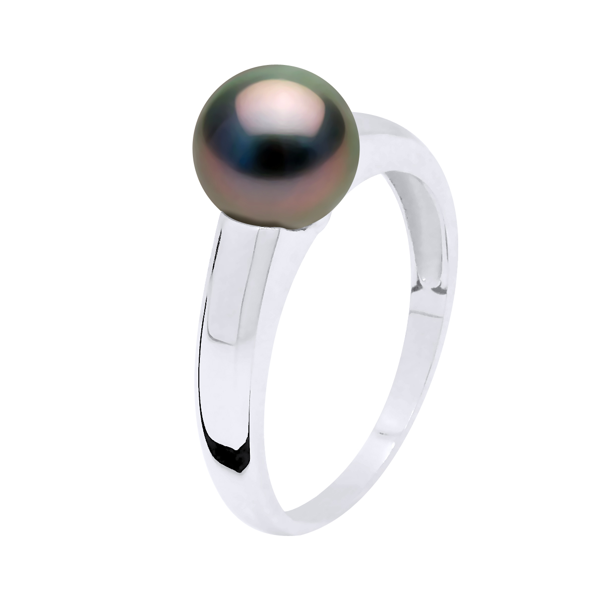 Armreif Ring Prestige Silber 925 rhodiniert - Echte Tahiti-Zuchtperle rund 7-8 mm Image