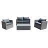 Salotto da Giardino con cuscini 5 posti in Alluminio,Wicker - nathan - Colore: Grigio