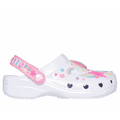 Skechers Girl's Foamies: Heart Charmer - Girly Land Shoes | Size 2.0 | White | Synthetic