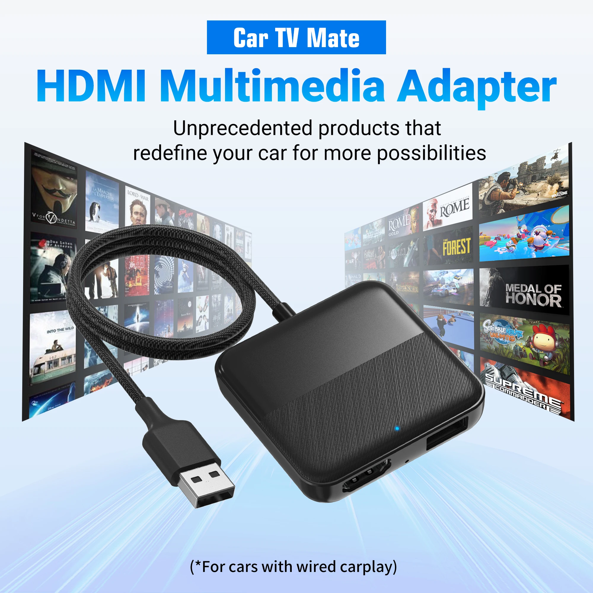 Ottocast Auto TV Mate Konverter für Fire TV Stick Multimedia Adapter Auto Zubehör für Peugeot Mazda Audi VW Chevrolet Kia Image