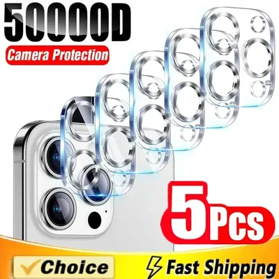 5Pcs Camera Lens Protector for IPhone 15 11 12 13 14 Pro Max 13 Mini Lens Protective Glass for