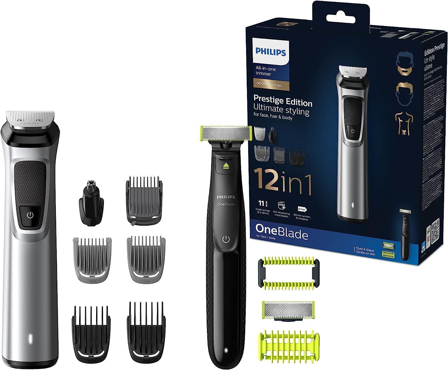 Philips 12-in-1 Premium Trimming Set con Multigroom e OneBlade - Styli