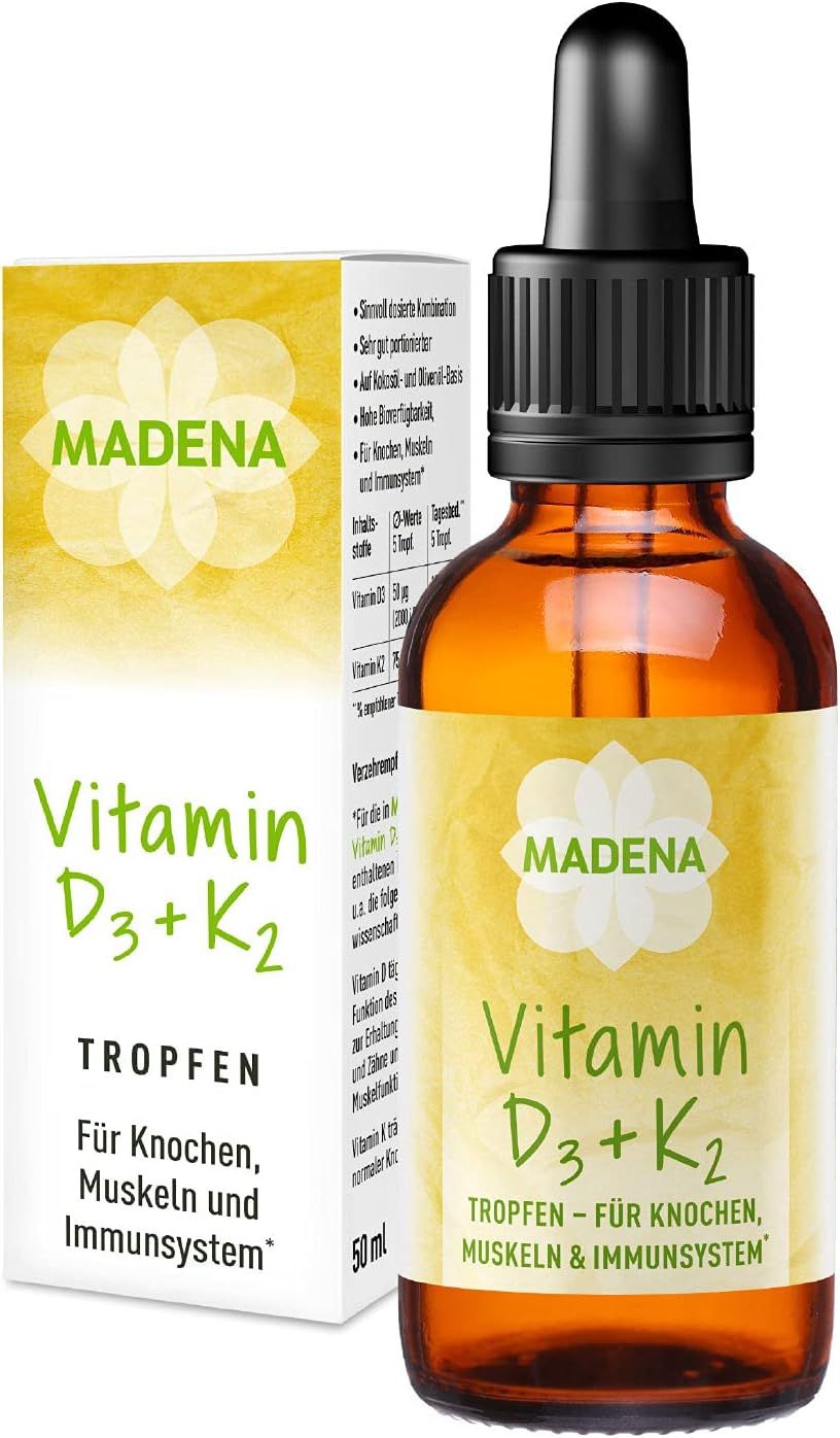 MADENA Vitamina D3 e K2 Menachinone tutto-trans MK-7 50 ml