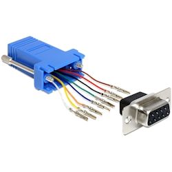 Delock 65430, Sub-D 9p, RJ45, Schwarz, Blau, Silber Image