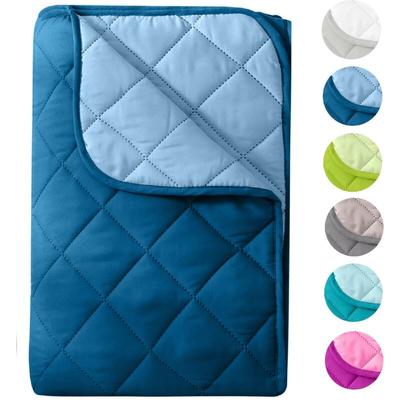 Microfaser Sommer Steppbett 200x200 dunkelblau & blau / oeko-tex / kochfest 95° / Leichtsteppbett