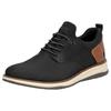 Slip-On Sneaker RIEKER, Herren, Gr. 45, braun (schwarz, braun), Lederimitat, Textil, unifarben mit Farbeinsatz, sportlich, Schuhe, Halbschuh, Freizeitschuh, Schlupfschuh mit Gummizug