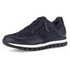 Keilsneaker GABOR "Turin", Damen, Gr. 42, blau (nachtblau), Ziegenveloursleder, Glattleder, sportlich, Schuhe, Freizeitschuh, Halbschuh, Schnürer mit Komfortweite H (=sehr weit)