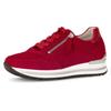 Keilsneaker GABOR "TURIN", Damen, Gr. 38, rot, Ziegenveloursleder, Leder, unifarben, sportlich, Schuhe Sneaker, Freizeitschuh, Halbschuh, Schnürschuh mit Wechselfußbett, H-Weite