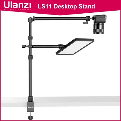 ULANZI LS11 Desk Mount Stand ith Flexible Auxiliary Holding Arm Overhead Camera Webcam Table C-Clamp