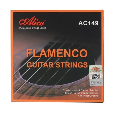 Alice AC149 Flamenco Guitar Strings Crystal Nylon & Carbon, Sliver Plated Copper Winding,Anti-Rust