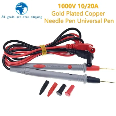 1 pair Digital Multimeter probe Soft-silicone-wire Needle-tip Universal test leads with Alligator